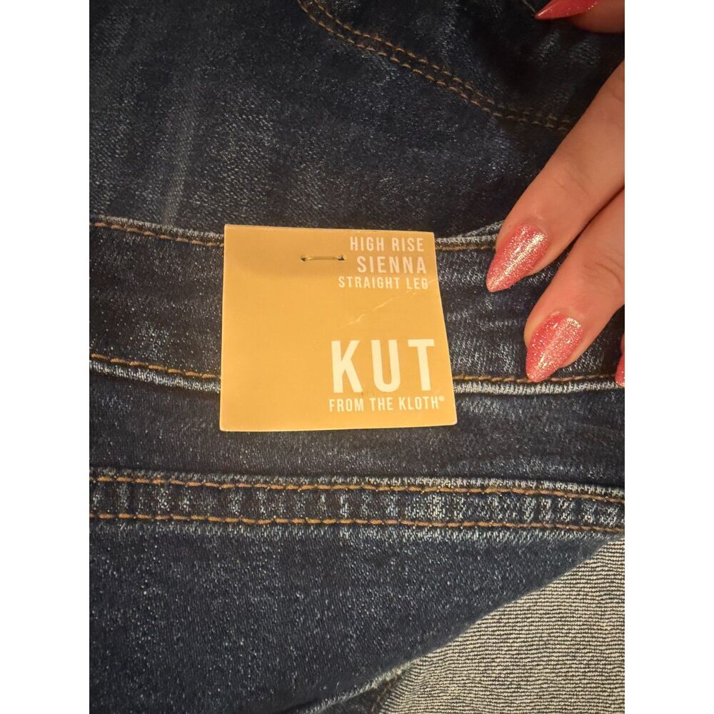 NWT KUT from the Kloth Sienna High Rise Straight Jean with Cuffed Bottom - Picture 4 of 7